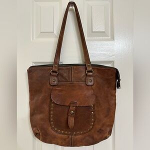 Patricia Nash Italian Leather Brown Shoulder Bag